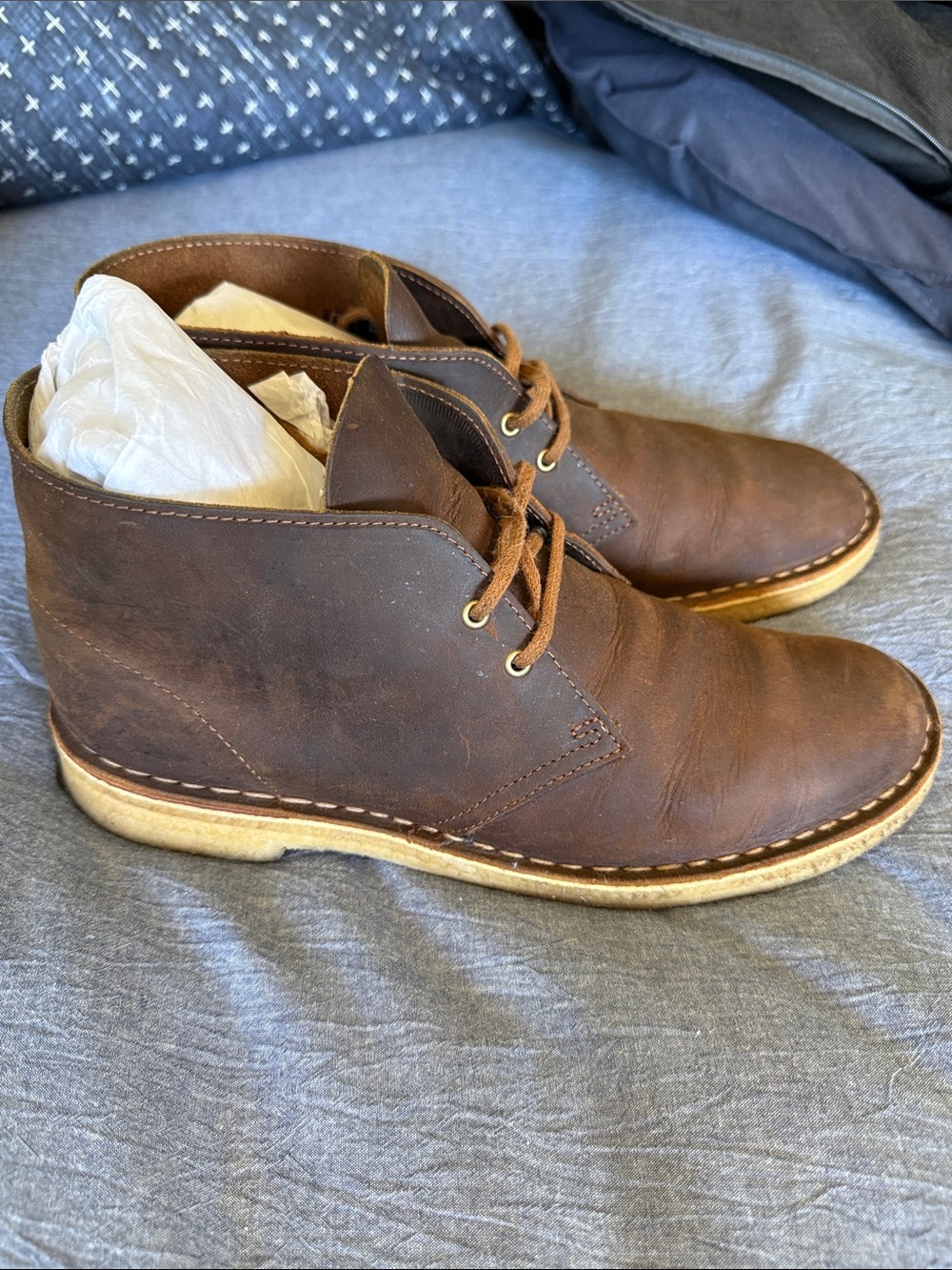 Clarks Men's Chukka Boots in Dark Brown Leather - Picture 4 of 6